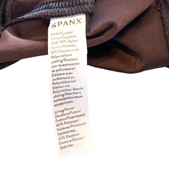 Spanx Faux Leather Croc Shine High Waisted Leggings 20303R Dark Brown Small - Picture 13 of 16